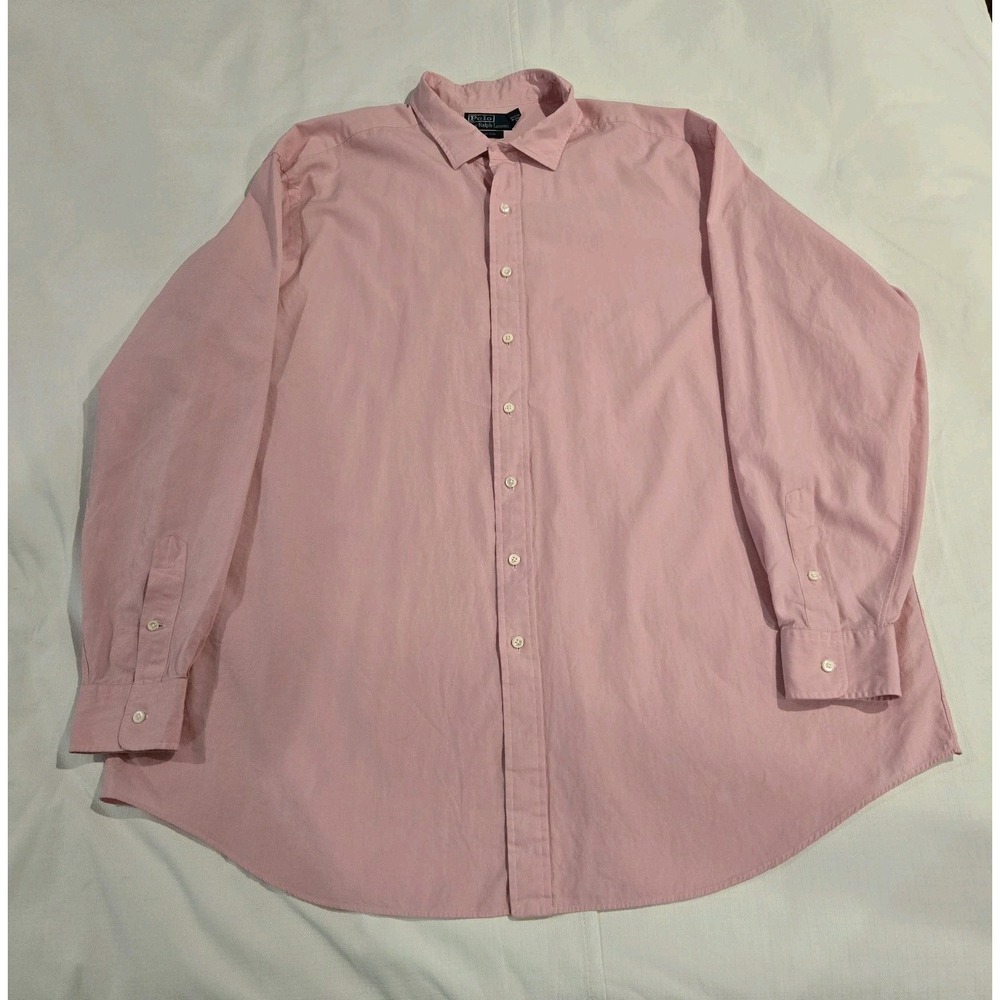 Polo By Ralph Lauen Men's Long Sleeve Button Down  100s 2 Ply‎ Fine Cotton  3XLT